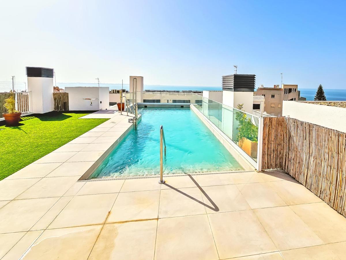 Oceanfront Duplex With A Rooftop Pool And Terrace El Puerto de Santa María Eksteriør billede